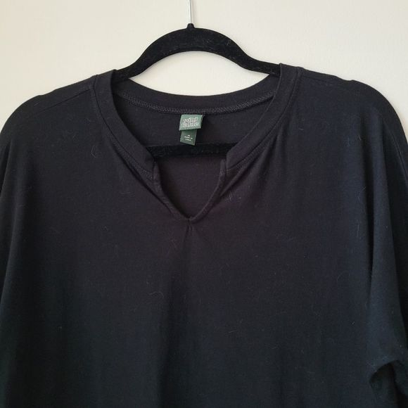 WILD FABLE Boho Tie Dye Long Sleeve Boxy Crop Top Tee Shirt Size M Black White - Picture 7 of 10